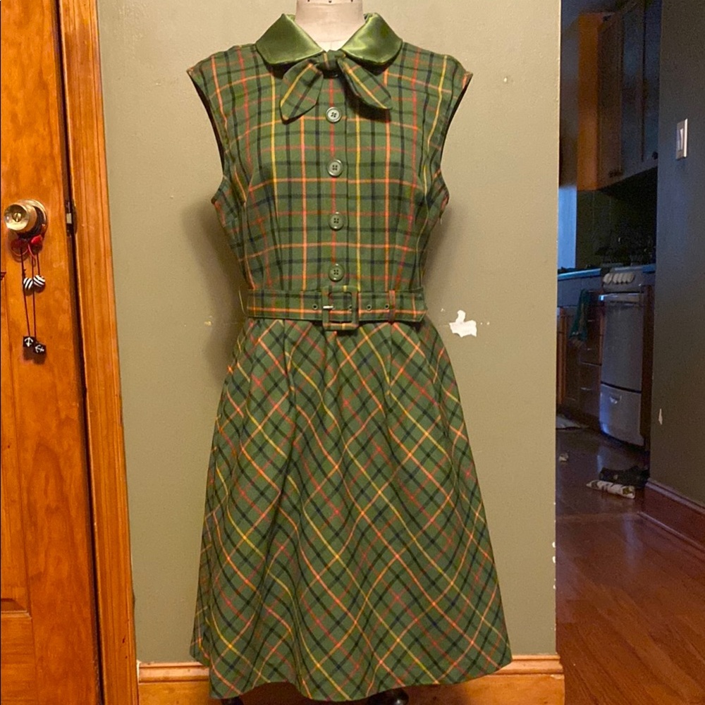 NWOT Modcloth Green Plaid Dress